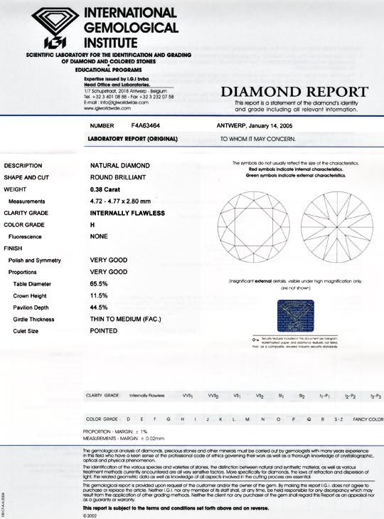 Foto 9 - Diamant IGI! 0,38ct Lupenrein Wesselton Weiss VG, D5507