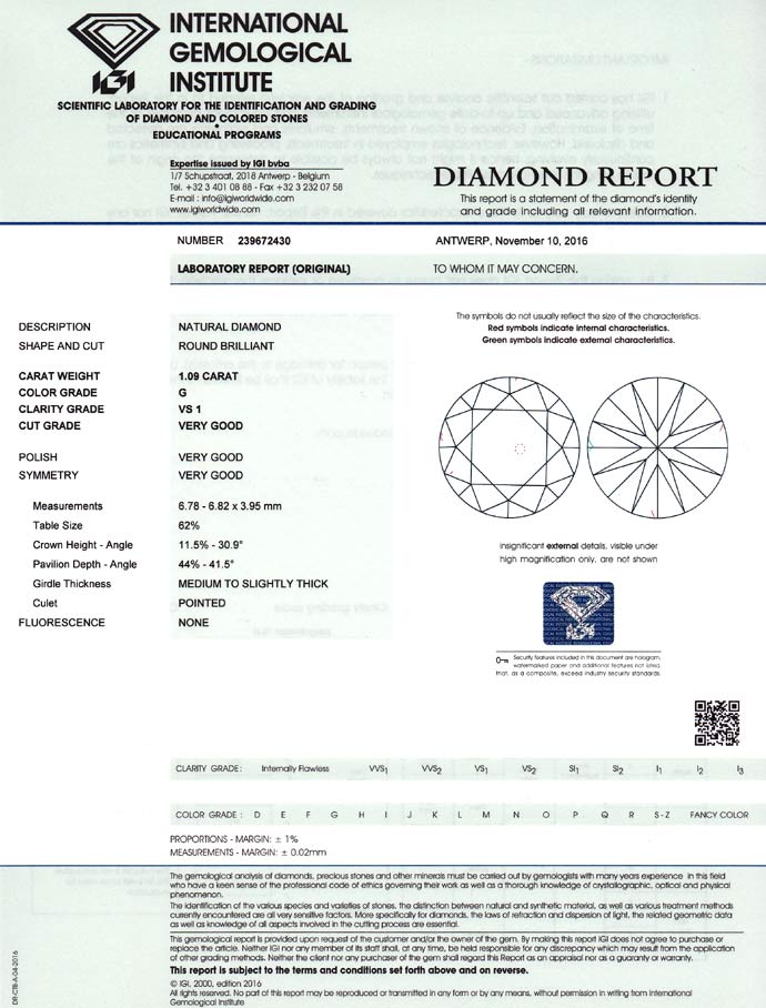 Foto 9 - Diamant 1,09ct Top Wesselton VS1 Brillant IGI Gutachten, D6746