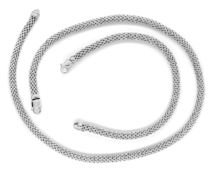 Foto 1 - Halskette und Armband im Himbeer Muster in 18K Weißgold, K3163
