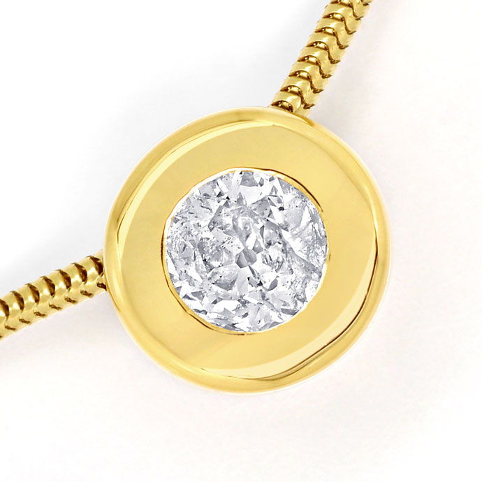 Foto 2 - Herrliches Diamantkollier 0,5ct Diamant in 18K Gelbgold, R9692