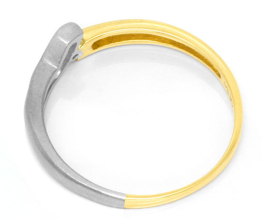 Foto 3 - Platin Gelb Gold-Ring 3 Diamanten / Brillanten, S3677