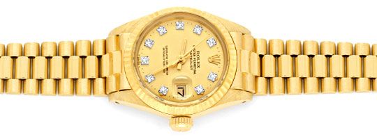 Foto 1 - Damen Diamant-Gold Rolex Oyster Perpetual Date, Geprüft, U1366