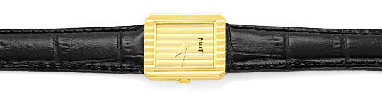 Foto 1 - Piaget Polo Längsstreifen DamenArmbanduhr 18K Gelb Gold, U2043