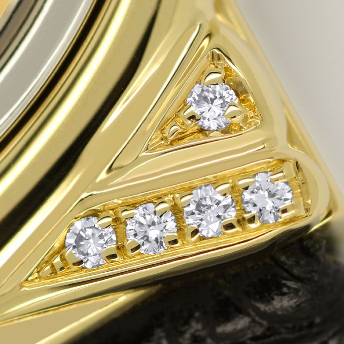 Foto 3 - Funk Armbanduhr Junghans Mega Diamanten massiv Gelbgold, U2518